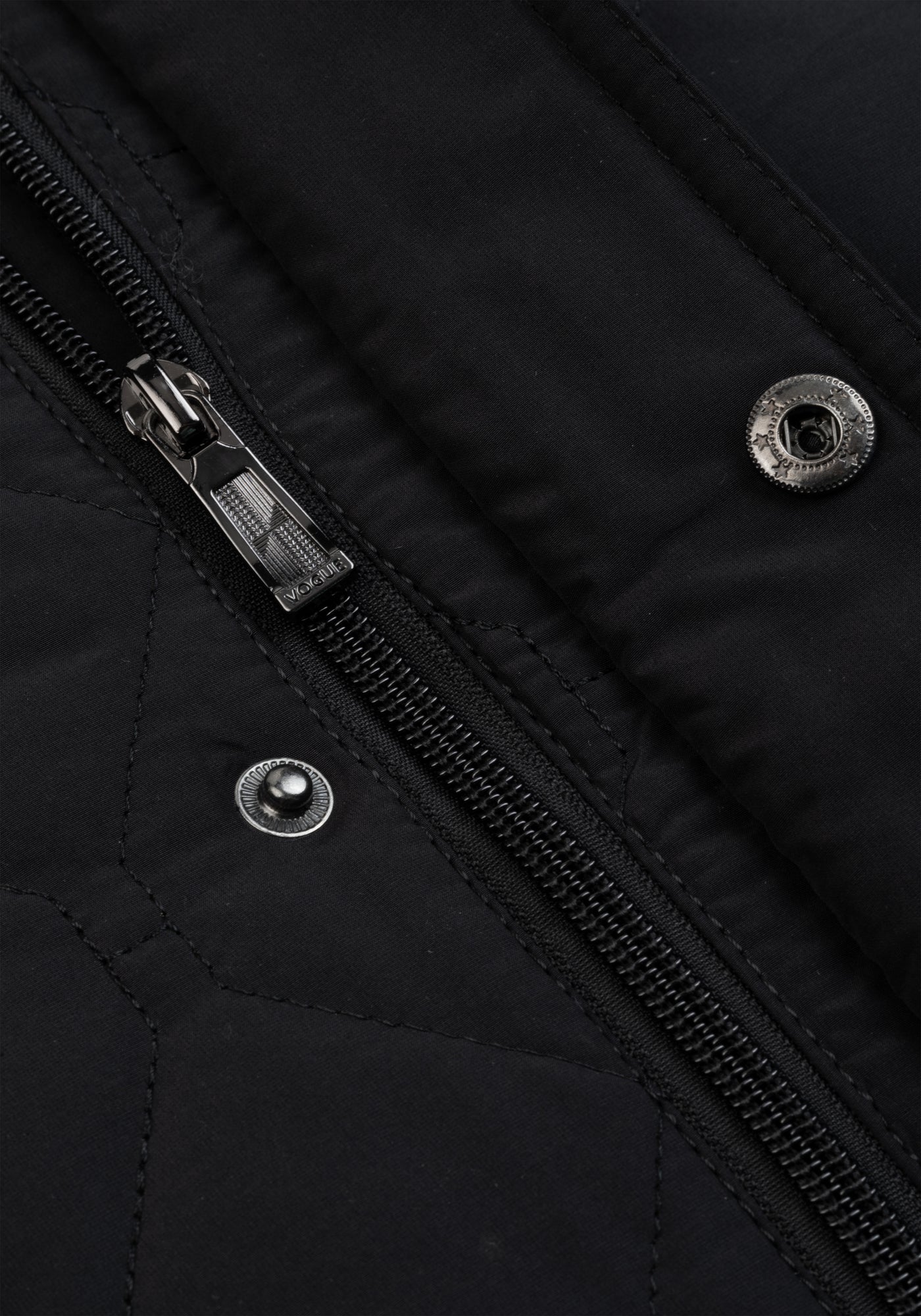 True Black Puff-Tech Quilted Jacket