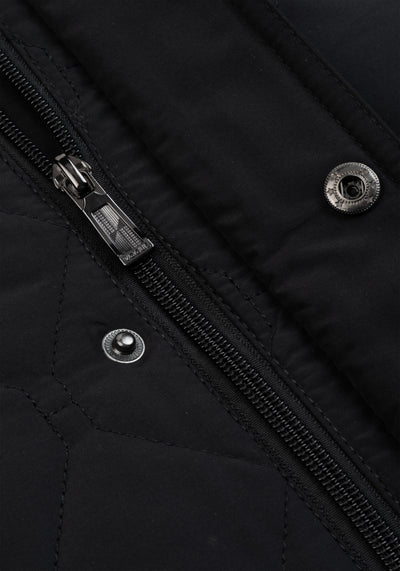 True Black Puff-Tech Quilted Jacket