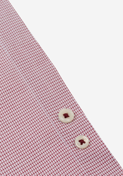 Eterna Red Checked Mini Houndstooth Shirt