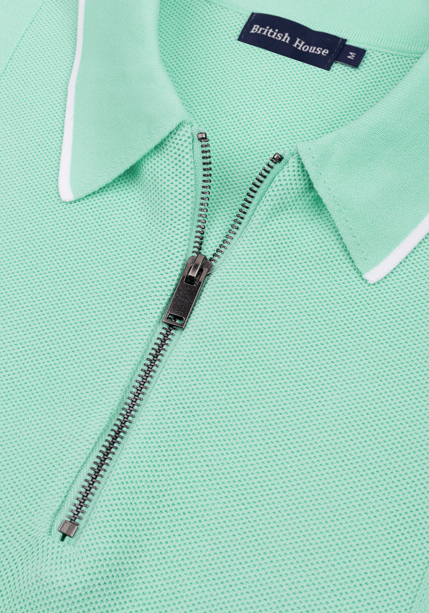 Coastal Mint Polyamide Knitted Polo Shirt