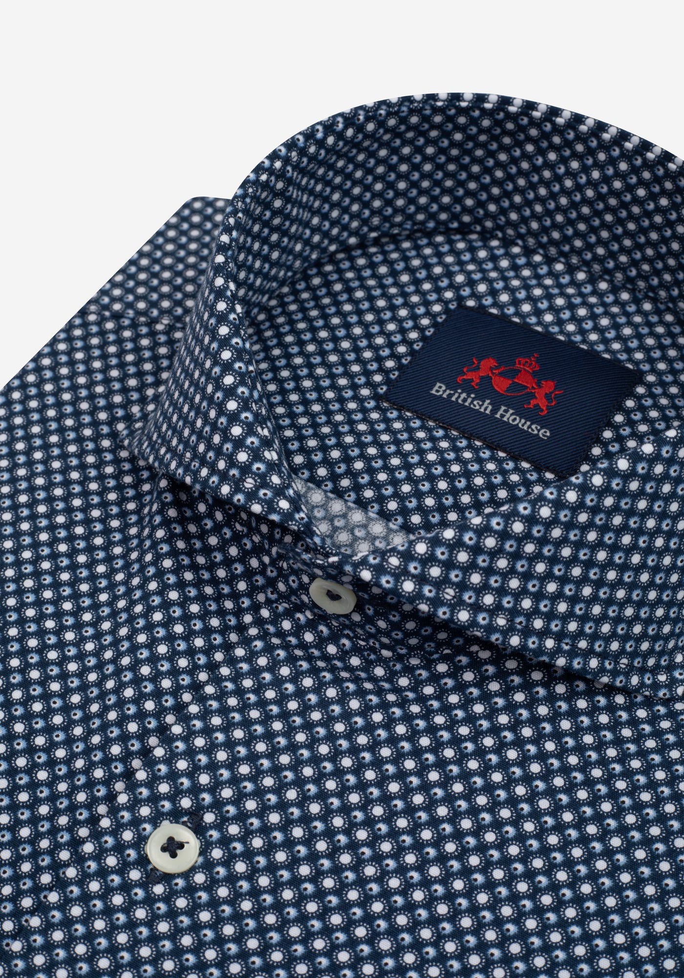 Dusk Navy Printed Poplin Shirt