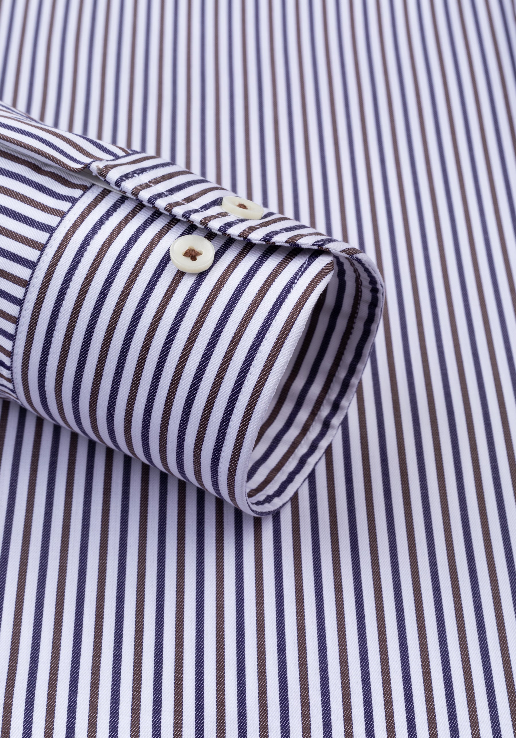 Vintage Navy Brown Stripe Twill Shirt