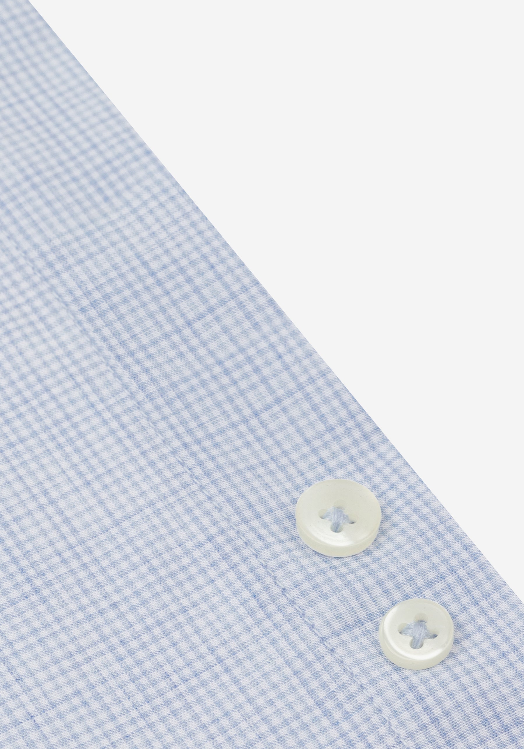 Cornflower Blue Checked Light Oxford Shirt