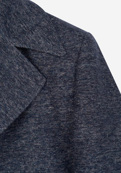 Dim Navy Double-Breasted Poly Coat