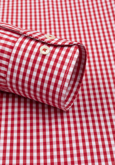 Cardinal Red Checked Poplin Shirt