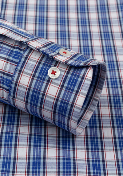 Atlantic Blue Checked Poplin Shirt