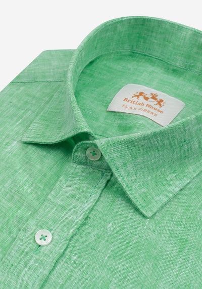 Palm Green Belgian Linen Shirt
