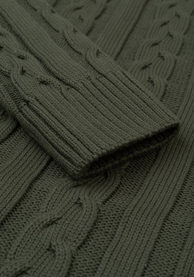 Dune Olive Heavy Knitted Cardigan