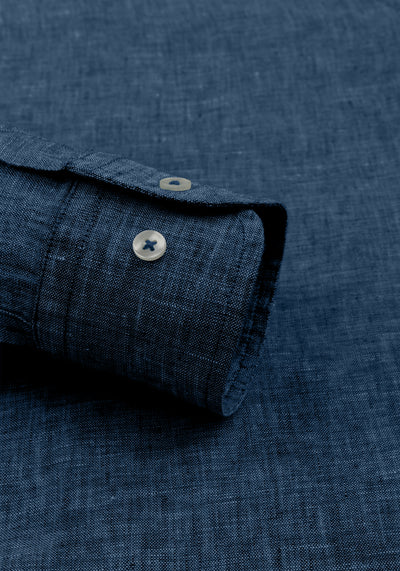 Ink Blue Belgian Linen Shirt