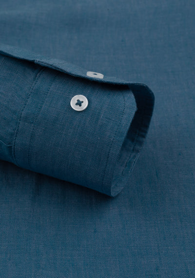 Ocean Teal Belgian Linen Shirt