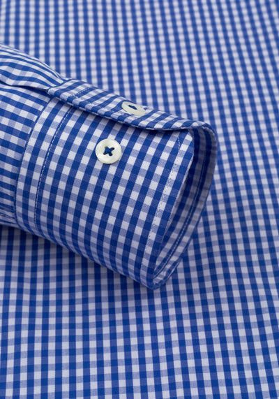 Pure Blue Checked Poplin Shirt