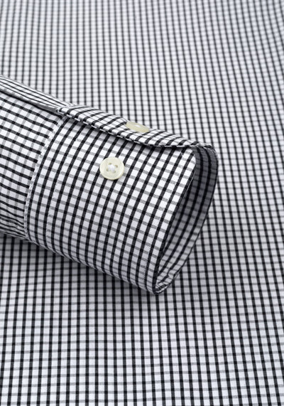 Jet Black Checked Poplin Shirt