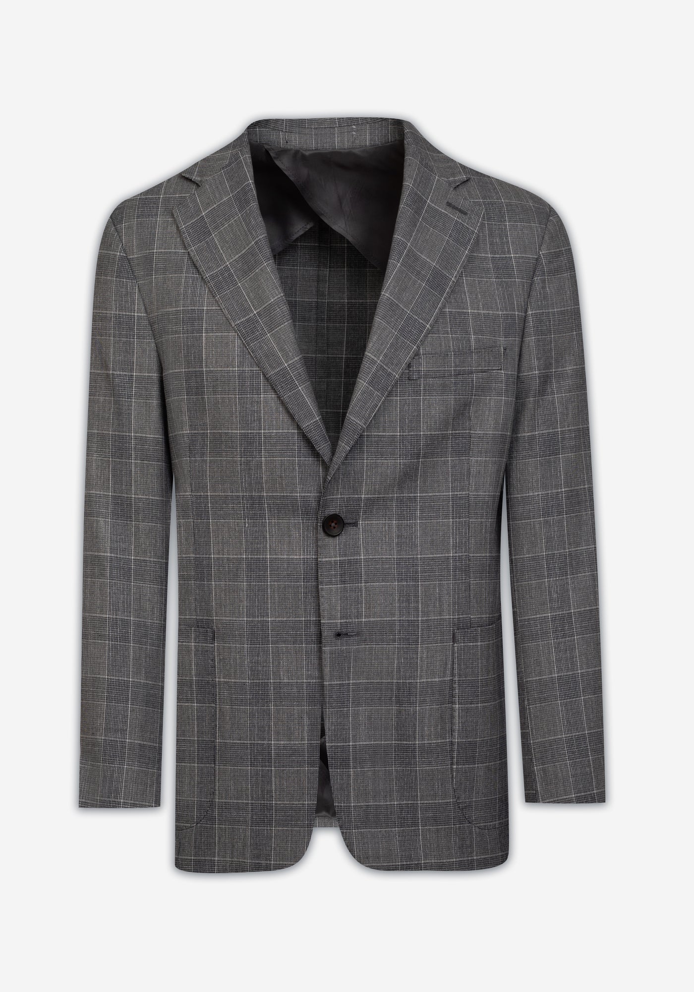 Contemporary Fit Smoke Grey Checked Blazer