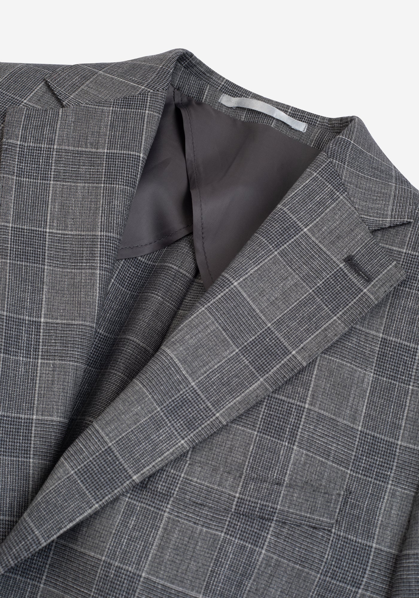 Contemporary Fit Smoke Grey Checked Blazer