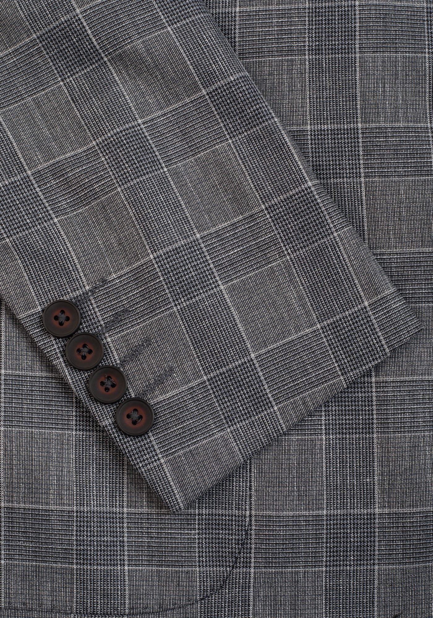 Contemporary Fit Smoke Grey Checked Blazer