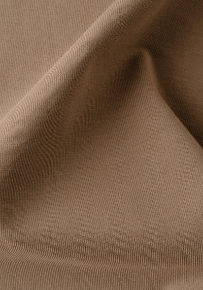 Dune Beige Cotton Undershirt - Short Sleeve