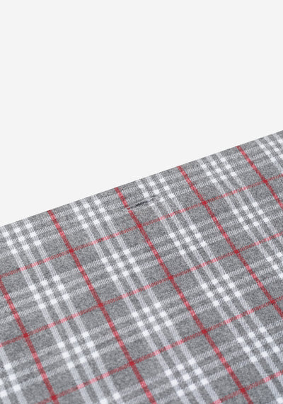 Steel Red Grey Checked Flannel Shirt