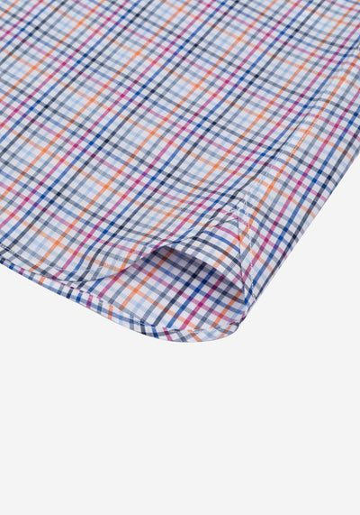 Sunset Blue Checked Oxford Shirt
