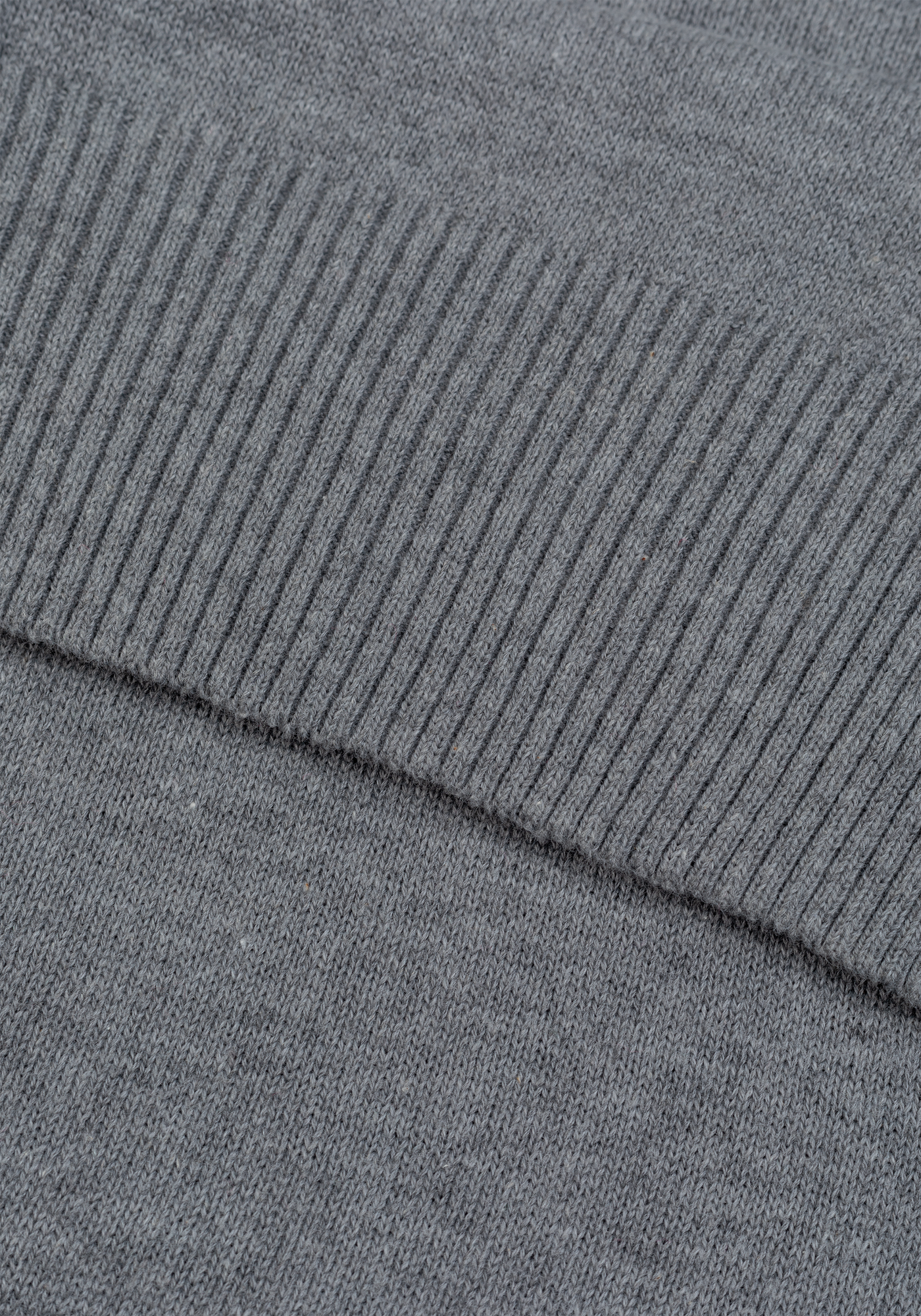 Powder Grey Zip Cotton Pullover