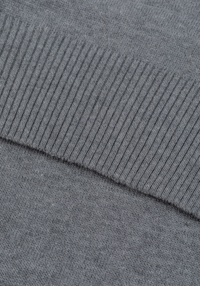 Powder Grey Zip Cotton Pullover