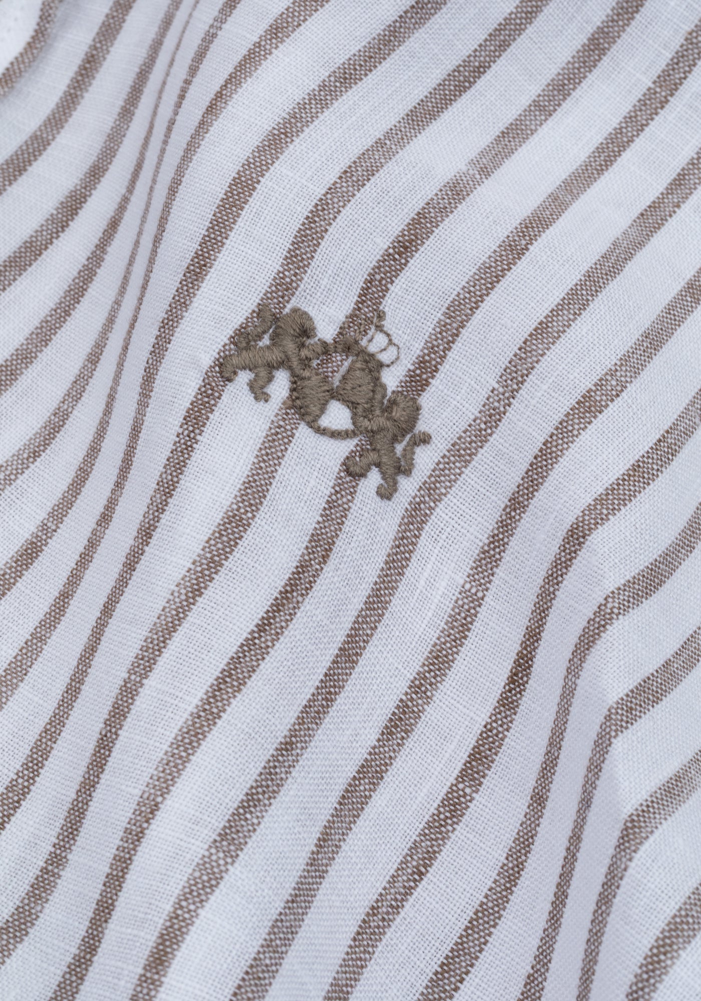 Clay Beige Stripe Belgian Linen Shirt