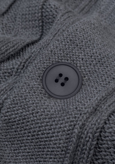 Flint Grey Heavy Knitted Cardigan