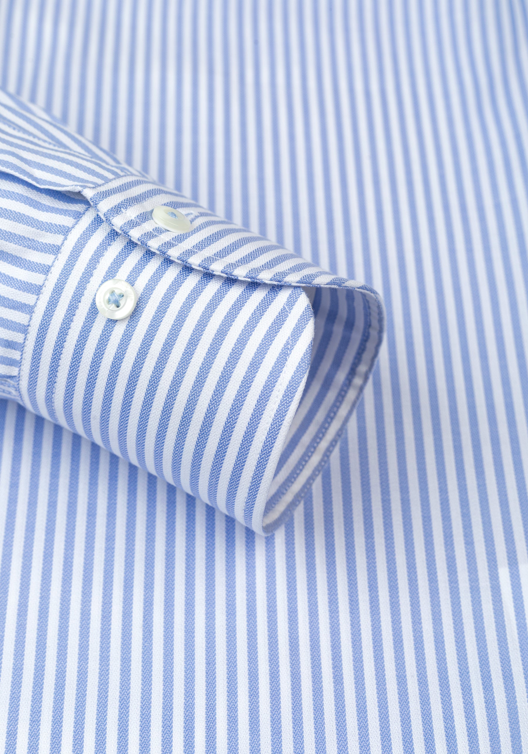 Soft Blue Stripe Herringbone Shirt