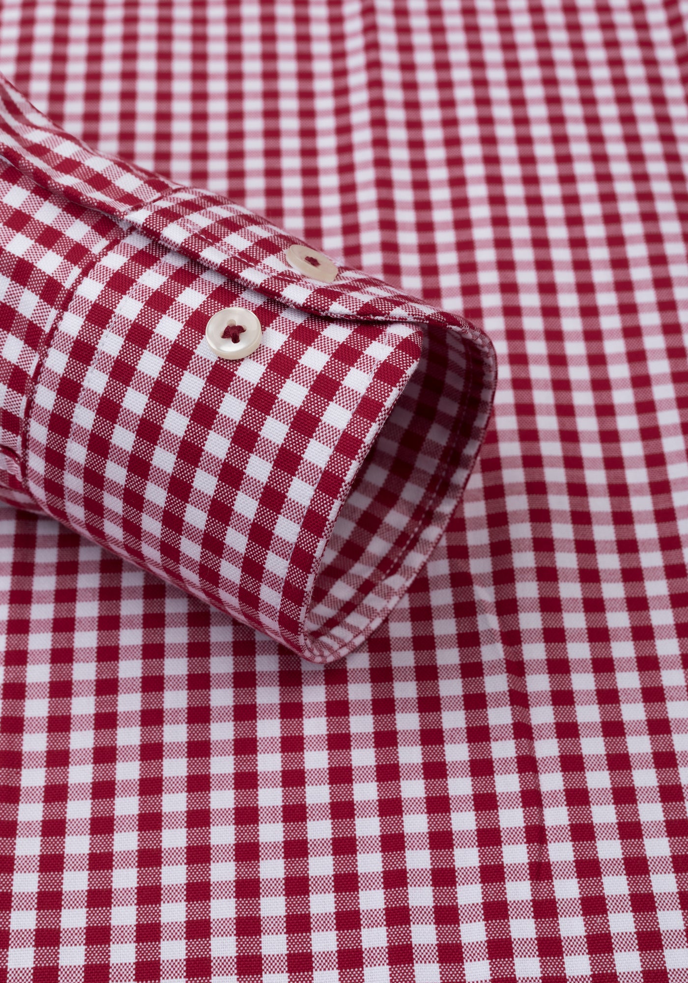 Deep Red Checked Oxford Shirt