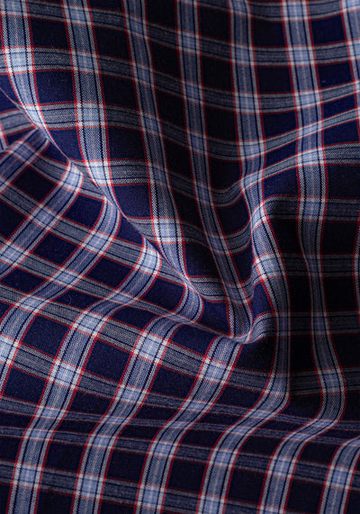 Galaxy Navy Checked Oxford Shirt