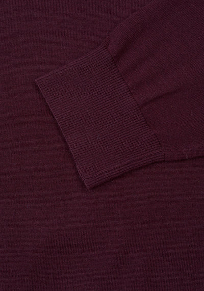 Claret Burgundy Merino Wool Blend Pullover