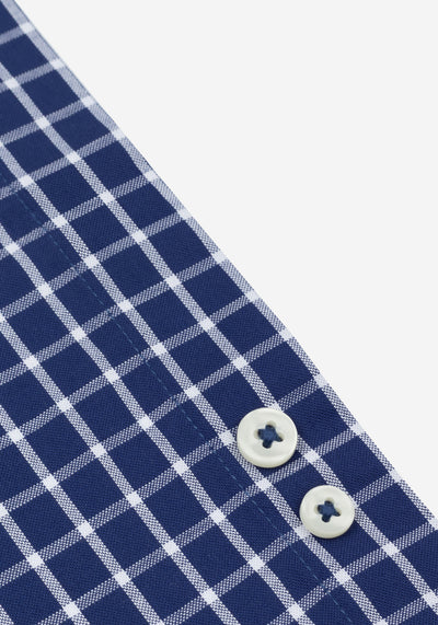 Windsor Navy Checked Poplin Shirt