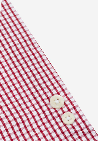 Garnet Red Checked Poplin Shirt