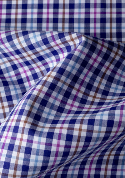 Deep Navy Checked Oxford Shirt