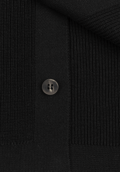 Pitch Black Heavy Knitted Cardigan