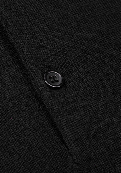 Nightfall Black Merino Wool Blend Pullover