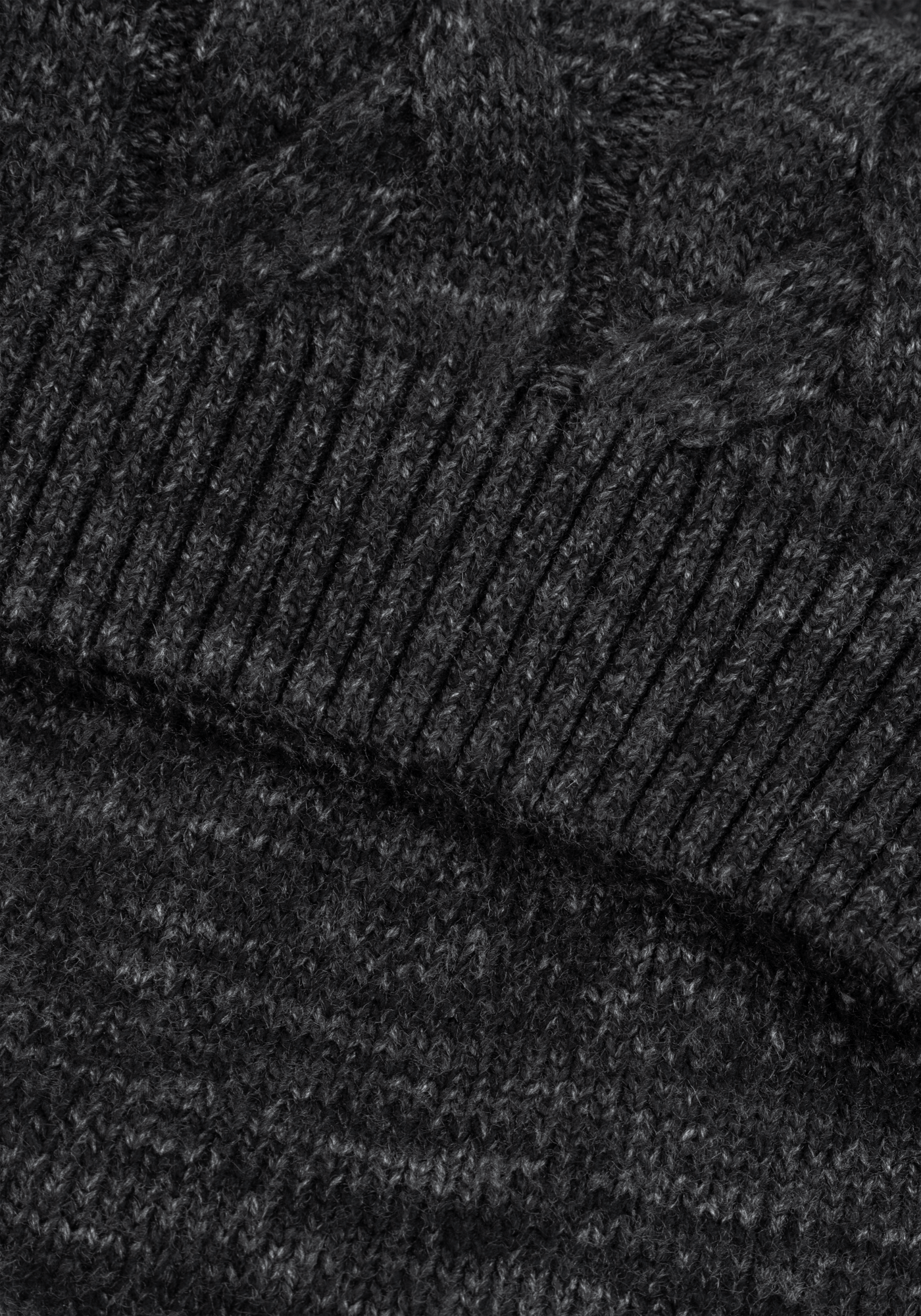 Carbon Black Braided Zipped Pullover