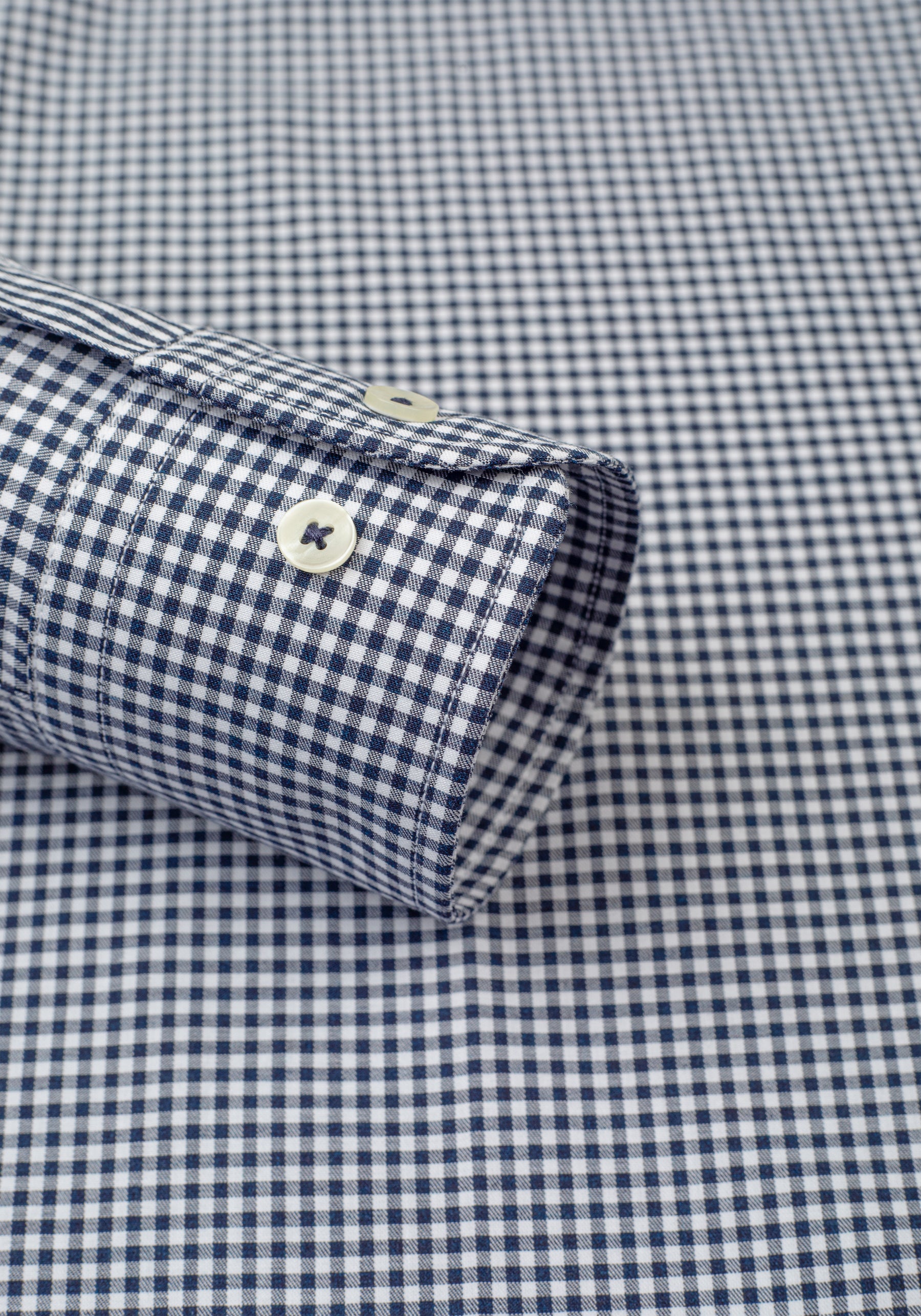 Muted Navy Checked Poplin Shirt