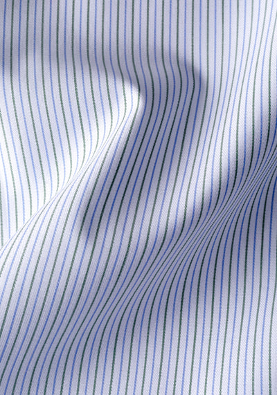 White Parti-Colored Stripe Twill Shirt