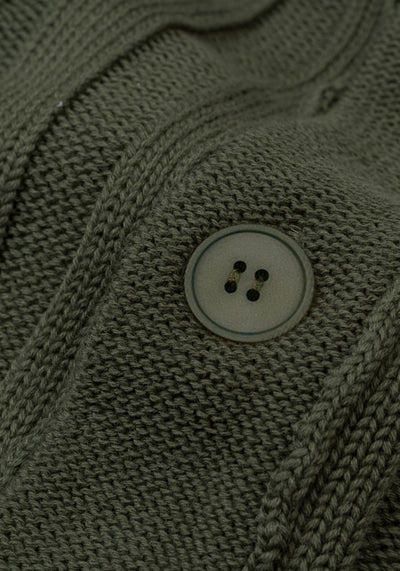 Dune Olive Heavy Knitted Cardigan