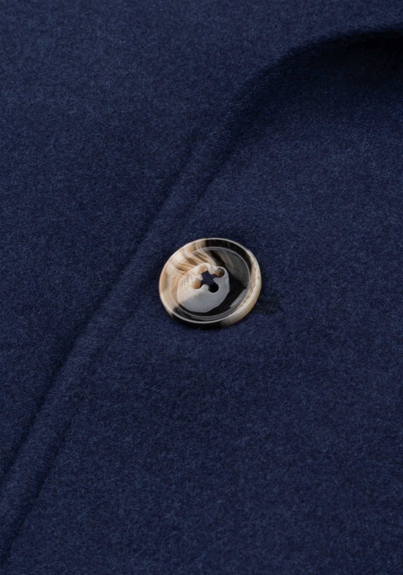 Marine Blue Double-Breasted Poly Coat