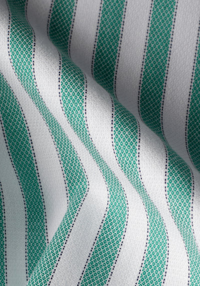 Ivy Green Stripe Washed Two-Ply Oxford Shirt