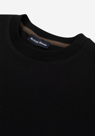 Pitch Black Cotton Sweatshirt