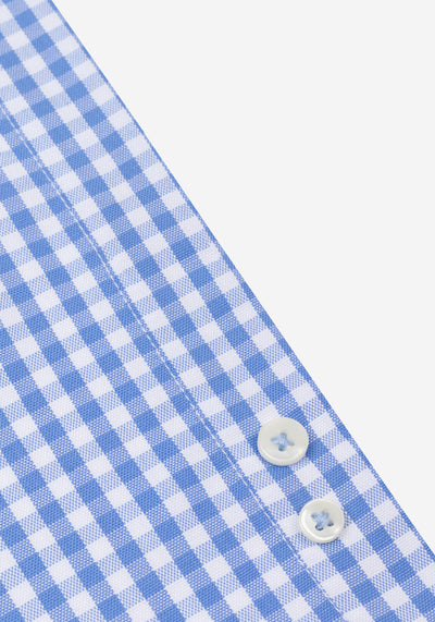 Pastel Blue Checked Oxford Shirt