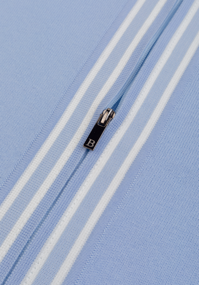 Powder Blue Zip Cotton Pullover