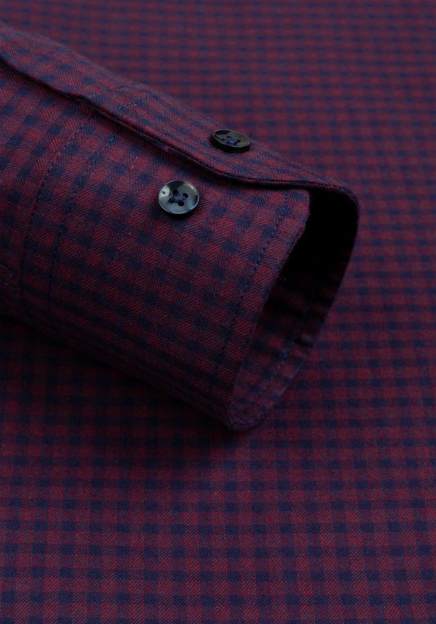 Twilight Burgundy Checked Flannel Twill Shirt