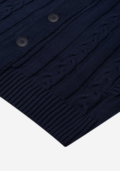 Inkstone Navy Heavy Knitted Cardigan