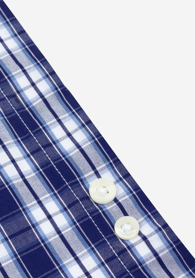 Midnight Navy Checked Poplin Shirt