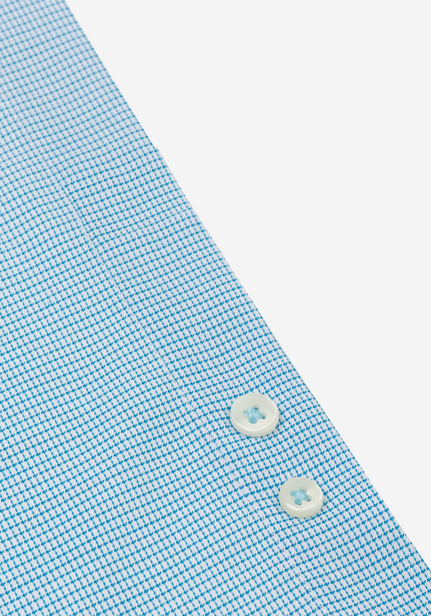 Aqua Blue Checked Mini Houndstooth Shirt