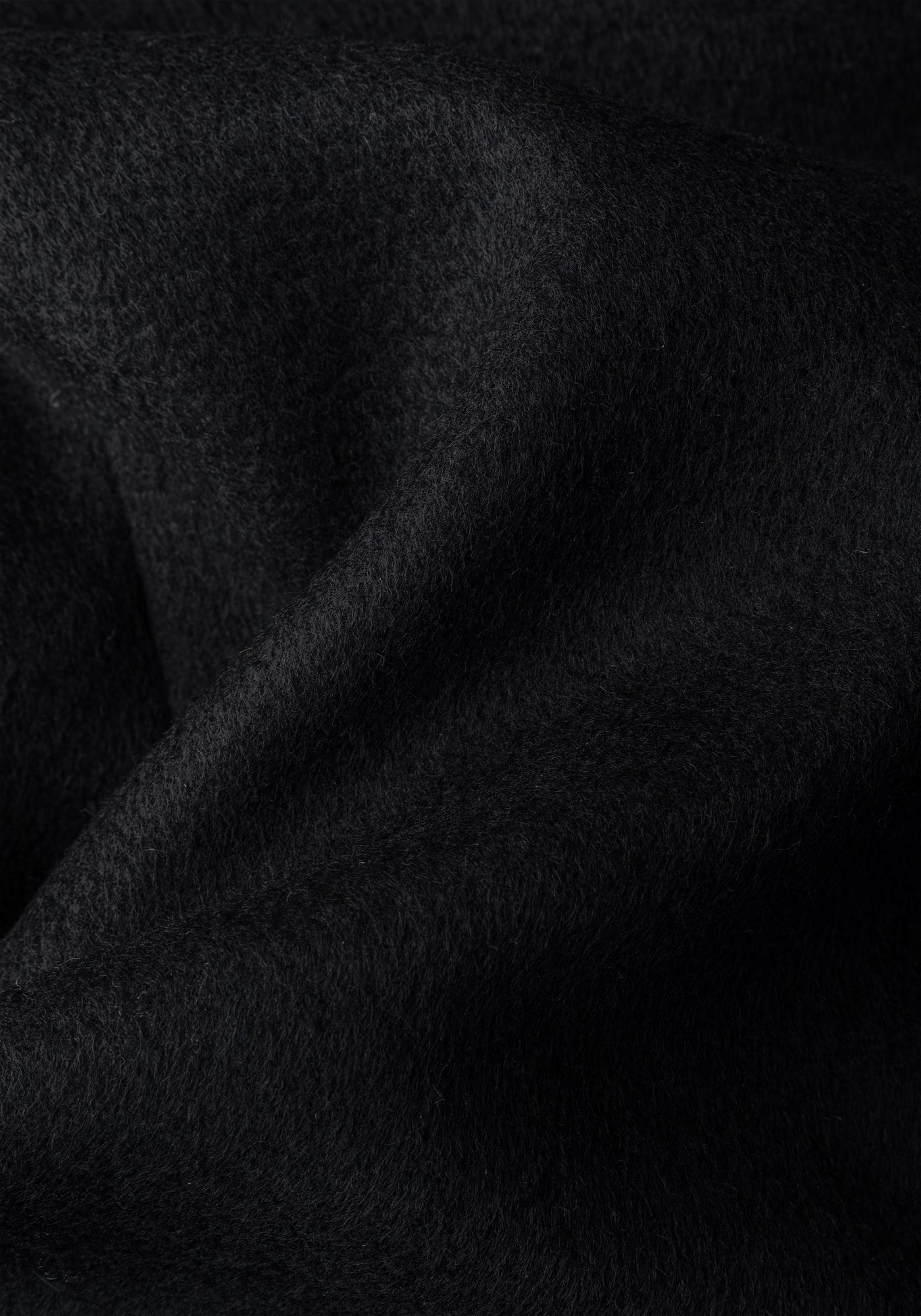Shadow Black Double-Breasted Poly Coat