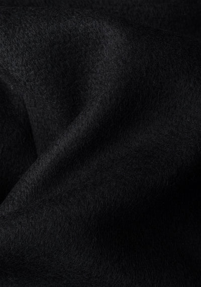 Shadow Black Double-Breasted Poly Coat